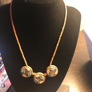 Tucan bead choker necklace